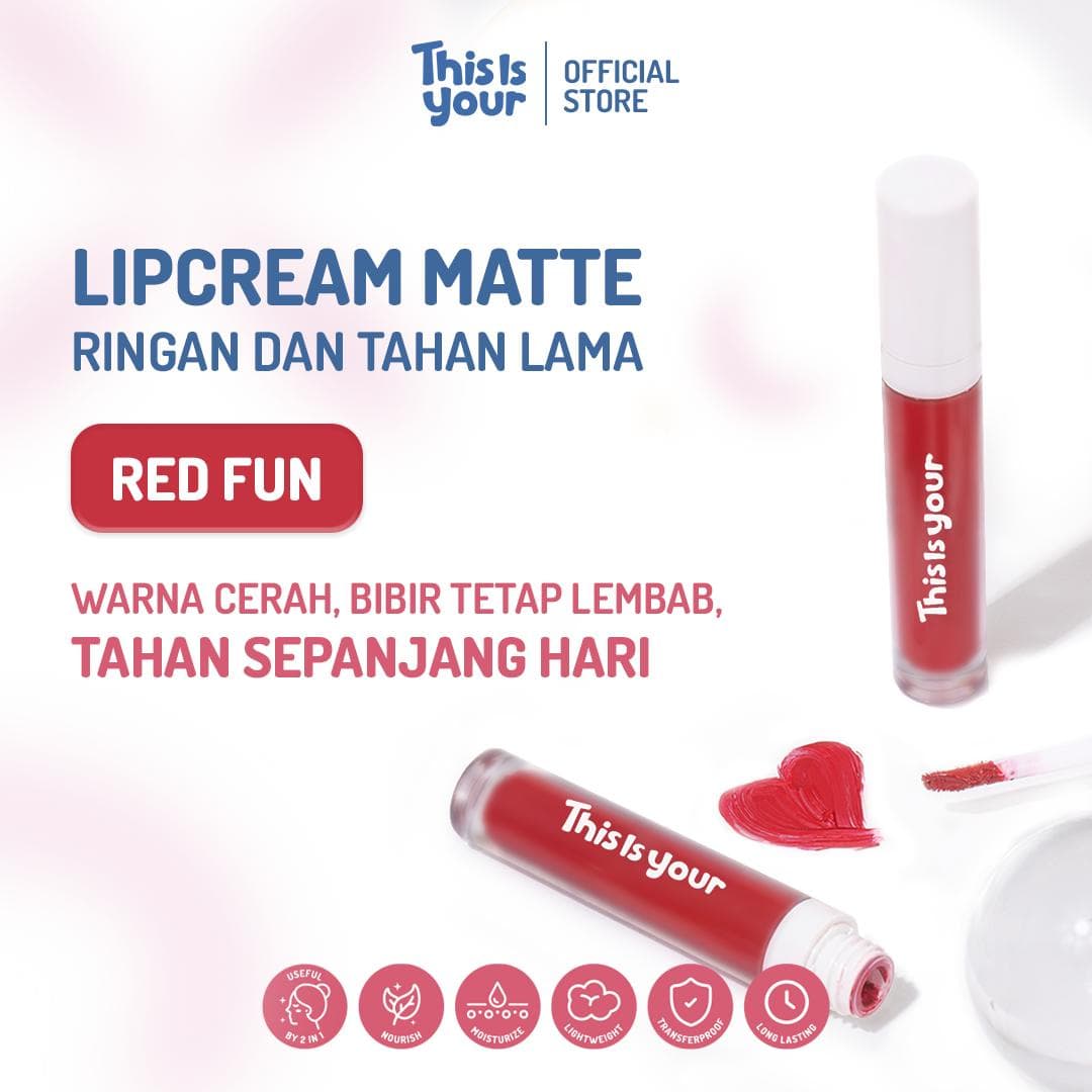 Cheerful Matte Lipcream Red Fun