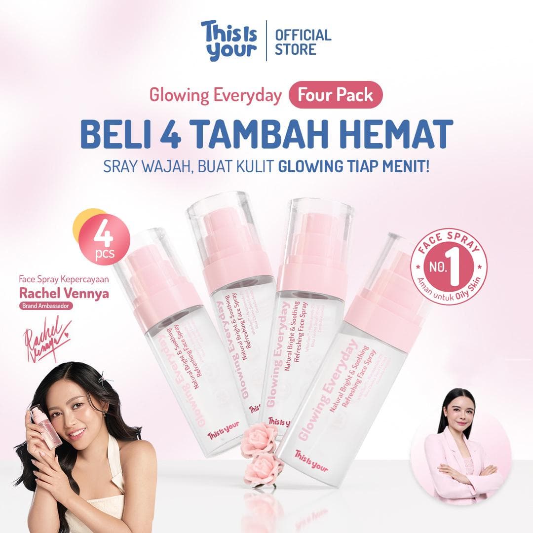 Four Pack Face Spray Glowing Everyday